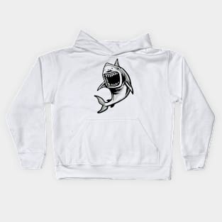 Great White Shark Bite Logo Kids Hoodie